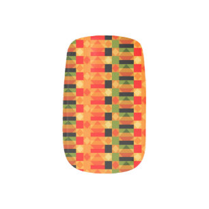 Modern African Kente Cloth Style Geometric Minx Nail Art
