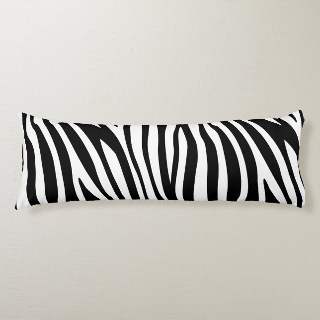 Modern African Mountain Zebra Animal Print Pattern Body Pillow (Front)