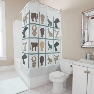 Modern African ornament and symbol art Shower Curtain