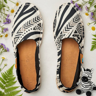 Modern African Safari Chic Slip-On Zebra Stripes Espadrilles