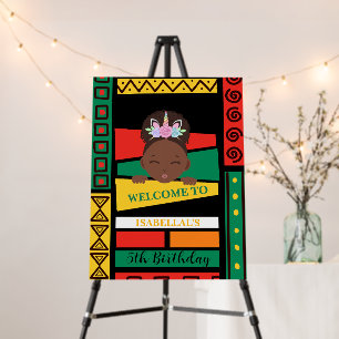 Modern afro African american girls Birthday party Foam Board
