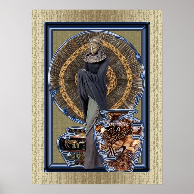 Modern Afrocentric Folk Art Poster Print (Front)