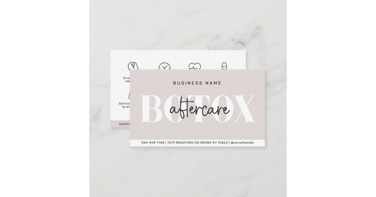 Feminine Pink Lip Filler Aftercare Instructions Business Card, Zazzle in  2023