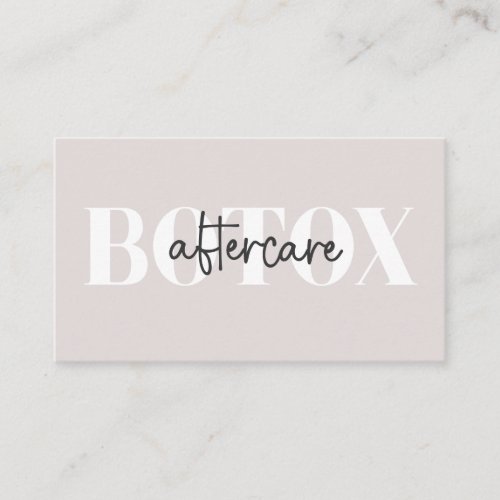 Modern Aftercare Botox Instructions Business Card