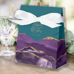 Modern Agate Geode Purple Gold Teal Favor Boxes
