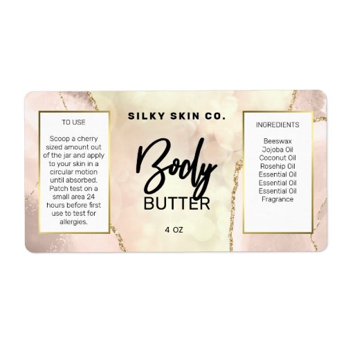 Modern Agate Ivory And Gold Body Butter Labels