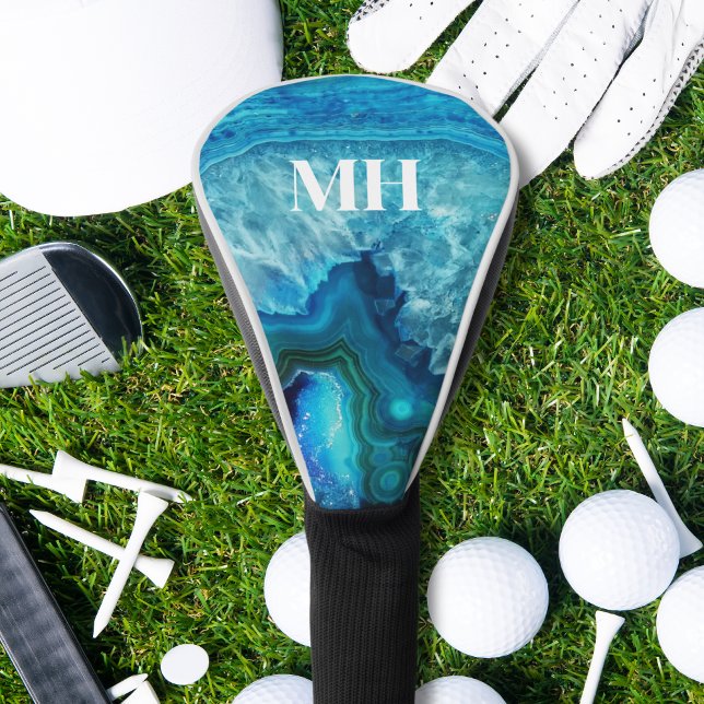 Modern Agate Monogram Golf Head Cover (Modern Agate Monogram Golf Head Cover)
