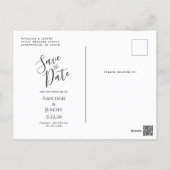 Modern Agate Purple Gold Dark Save the Date Postcard (Back)