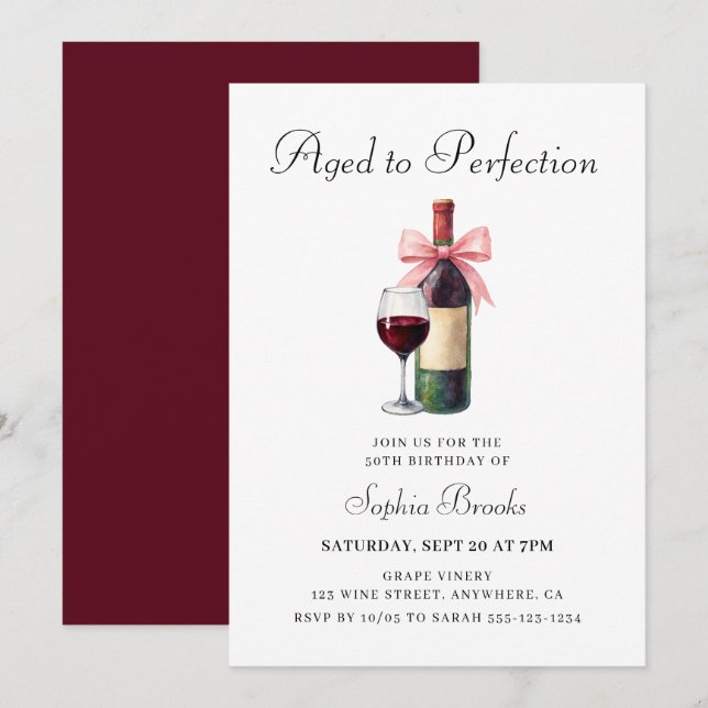 Modern Aged To Perfection 50th Birthday Party Invitation (Front/Back)