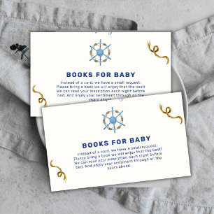 Modern Ahoy Nautical Boy Books For Baby Shower Enclosure Card