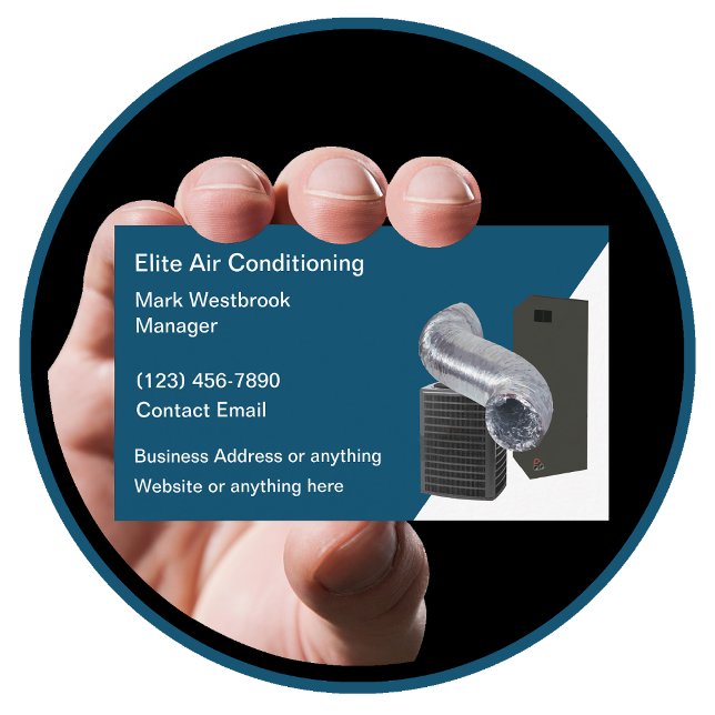 Modern Air Conditioning Repair Service  Business Card (Creator Uploaded)