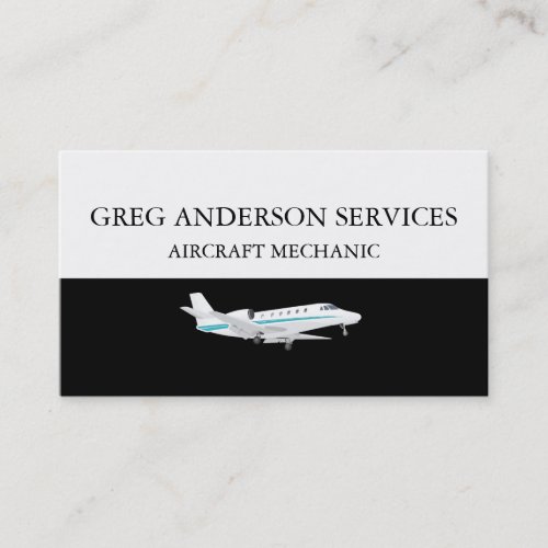 Modern Aircraft Mechanic Services Business Cards