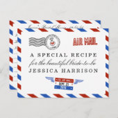 Modern Airmail Bridal Shower Recipe Cards (Front/Back)