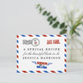 Modern Airmail Bridal Shower Recipe Cards (Standing Front)