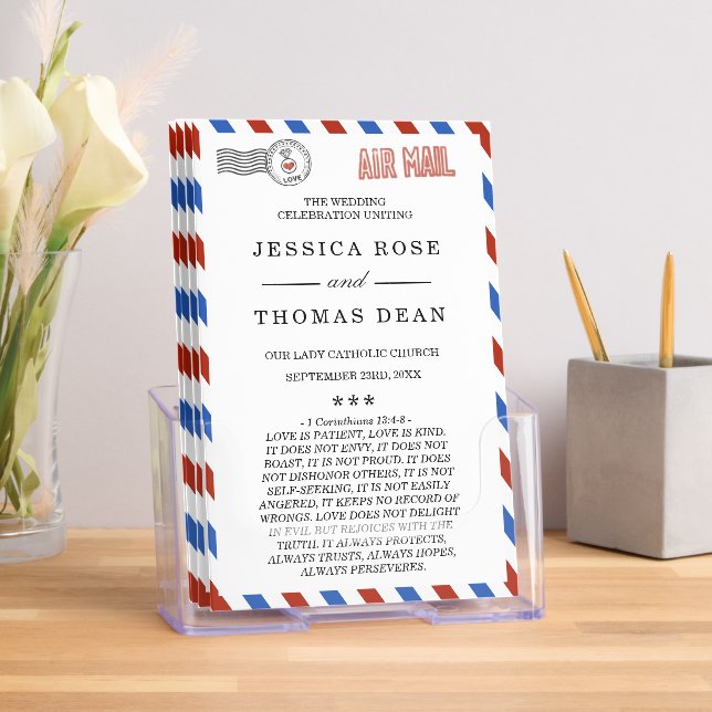 Modern Airmail Wedding Program Brochure (Insitu)