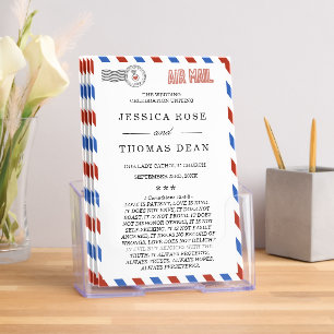 Modern Airmail Wedding Program Brochure
