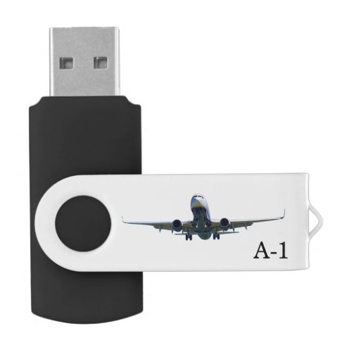 Modern airplane  monogram  flash drive