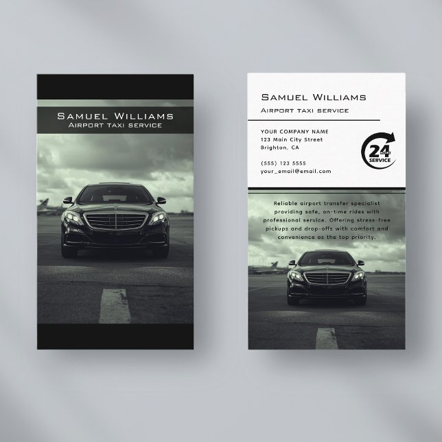 Modern airpor taxi service professional driver business card (Creator Uploaded)