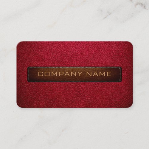 Modern Alabama Crimson and Black Leather Look Business Card