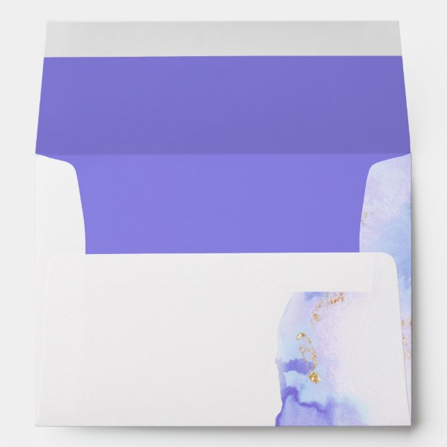 Modern Alexandrite Watercolor Agate JustCards™ Envelope (Back (Bottom))