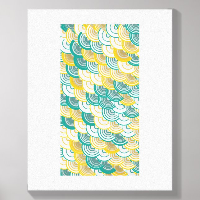 Modern Algorithmic Seigaha Pattern  Canvas Photo Tile (Front Set)