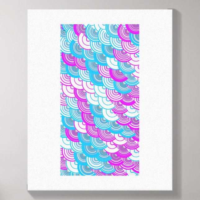 Modern Algorithmic Seigaha Pattern  Canvas Photo Tile (Front Set)