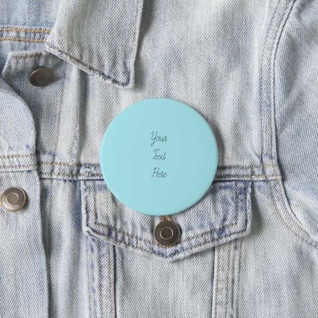 Modern Alice Blue Minimalist Personalized Badge Bu Button (In Situ)
