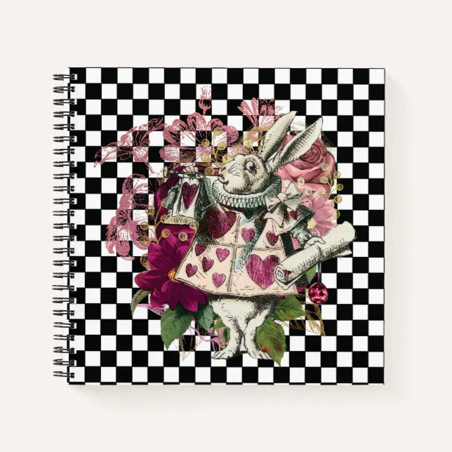 Modern Alice in Wonderland Rabbit Notebook | Zazzle