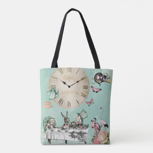 Modern Alice in Wonderland Two Sided  Tote Bag