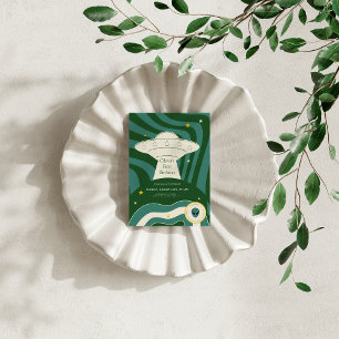 Modern alien 1st birthday invitation