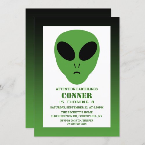 Modern Alien Any Age Birthday Invitation