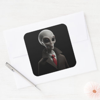 Modern Alien Square Sticker