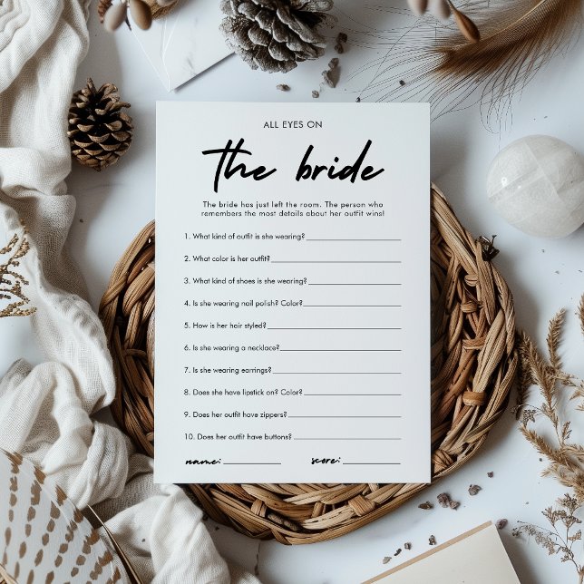 Modern All Eyes On The Bride Bridal Shower Game Invitation (Creator Uploaded)