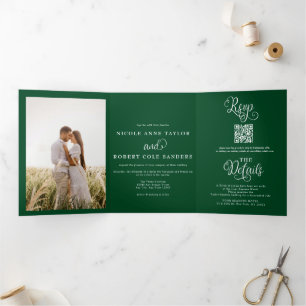 Modern All in one   2 Photo Wedding Invitation