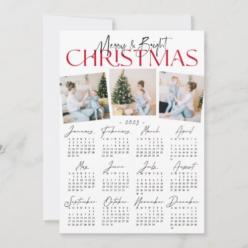 Modern All in One 3 Photo  2023 Calendar Holiday 