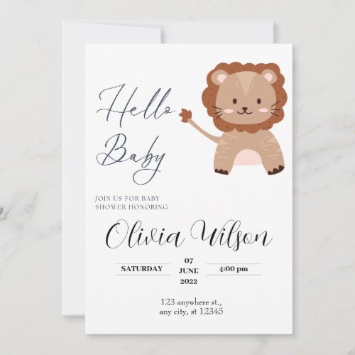 Modern all in one photo baby shower  invitation