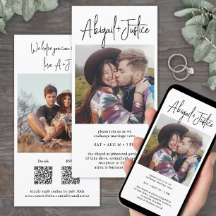 Modern All-In-One QR RSVP Photo Wedding Invitation