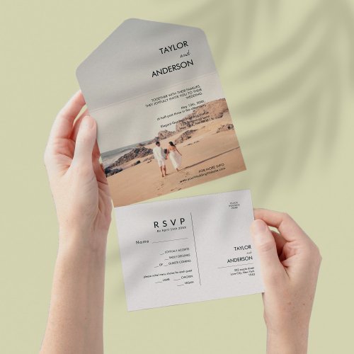 Modern All In One Wedding Invitation with Photo