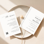 Modern All In One Wedding Invitation With QR Code<br><div class="desc">Embrace the blend of tradition and technology with this sophisticated all in one wedding invitation, elegantly designed in a timeless black and white theme. The card features a QR code, seamlessly integrating modern convenience with the formal elegance of classic wedding stationery. Perfect for couples looking for an affordable yet chic...</div>