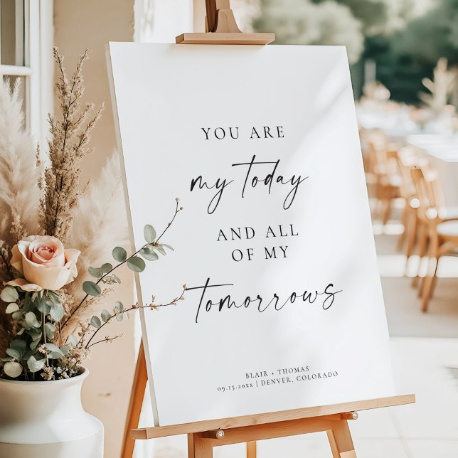 Modern All of My Tomorrows Wedding Welcome Foam Board (Creator Uploaded)