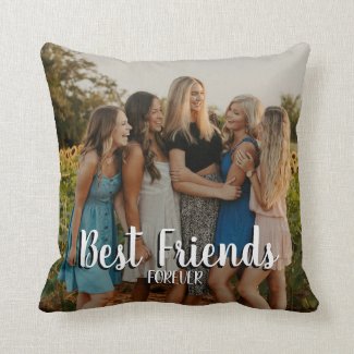 Modern All Over Photo Best Friends Forever Throw Pillow