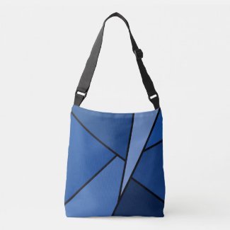 Modern All-Over-Print Blue Geometric Shapes Crossbody Bag