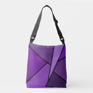 Modern All-Over-Print Purple Geometric Shapes Crossbody Bag