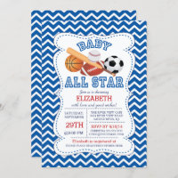 Modern All Star Sports Boys Baby Shower