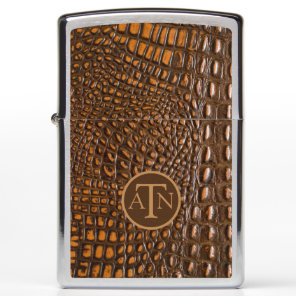Modern Alligator Skin Monogram  Zippo Lighter