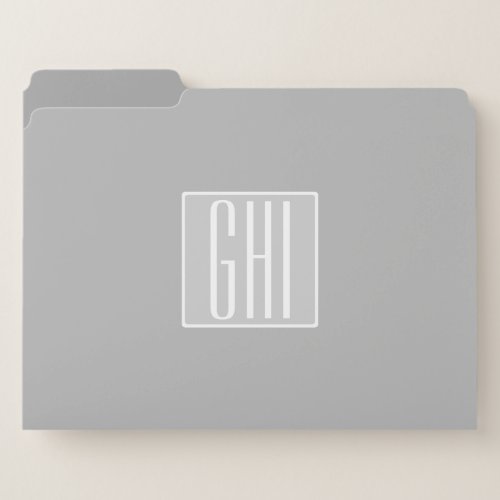 Modern Alphabet Letters or Initials  Greys File Folder