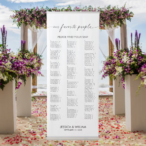 Modern Alphabetical Large Wedding Seating Chart Retractable Banner