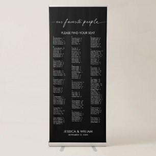 Modern Alphabetical Large Wedding Seating Chart Retractable Banner