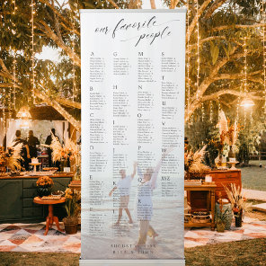 Modern Alphabetical Wedding Photo Seating Chart  Retractable Banner