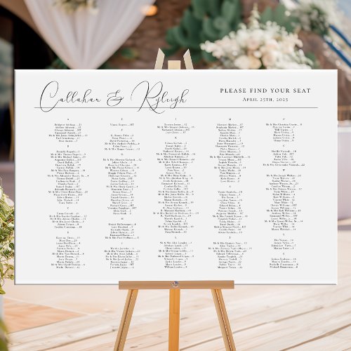 Modern alphabetical wedding seating chart